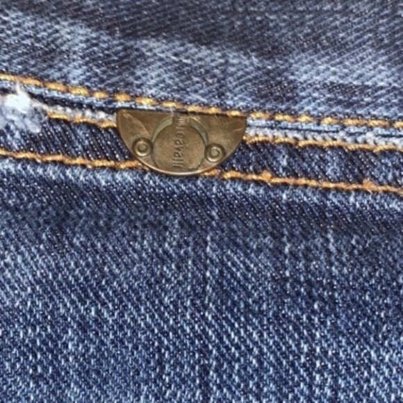 𝅺JUST Cavalli men dark blue straight leg distressed jeans size 33 47 - Picture 10 of 16